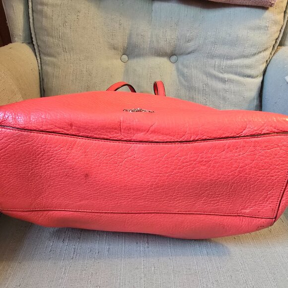 Light Red Coach Leather Satchel Handbag - Picture 5 of 6